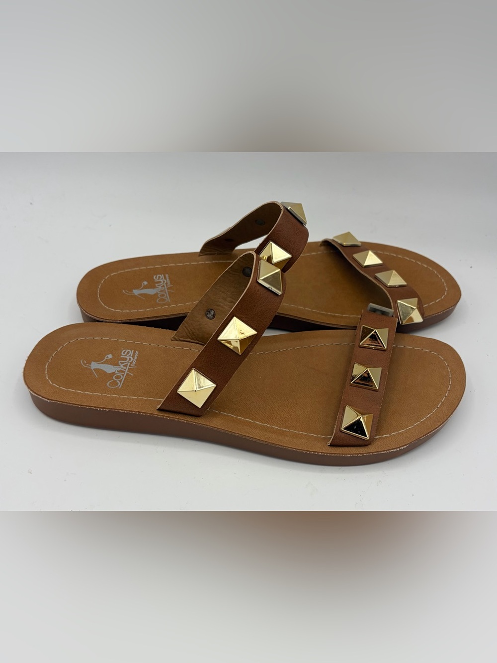 Corkys footwear daiquiri sandals in cognac women’s Sz 8 slip on vacation
